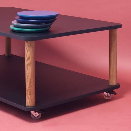 Ragaba ASHME Coffee Table with Wheels 64x105cm White Neuheiten