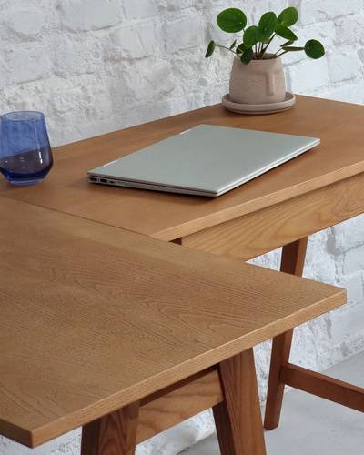Ragaba LUKA Corner Desk W 115cm x D 85cm Walnut Left Side Räumungsverkauf