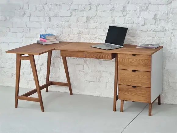Ragaba LUKA Corner Desk W 135cm x D 85cm Oak Left Side Tiefpreis