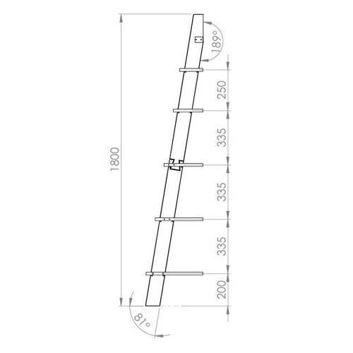 Ragaba ASHME Ladder Shelf with Mirror 45x35x180cm Antique Pink Super Sparpreis