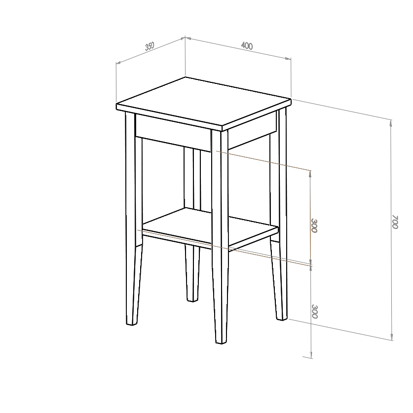 Ragaba ENTLIK Bedside Table 40x35x70cm Black Oak Wochenangebot