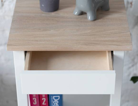 Ragaba ENTLIK Bedside Table 40x35x70cm White Oak Begrenzte Freigabe