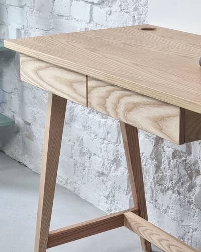 Ragaba LUKA Ashwood Writing Desk 85x50cm with 2 Drawer Neueste Stile