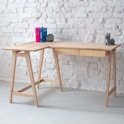 Ragaba LUKA Ash L-Shaped Desk W135cm x D85cm Left Hand