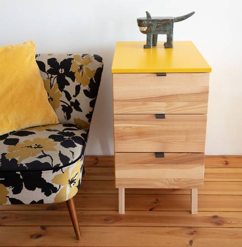 Ragaba LUKA 3-Drawer Storage Cabinet W41xD50cm Broom Yellow Sonderangebot der Fabrik