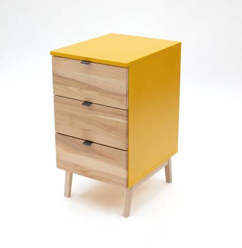Ragaba LUKA 3-Drawer Storage Cabinet W41xD50cm Broom Yellow Sonderangebot der Fabrik