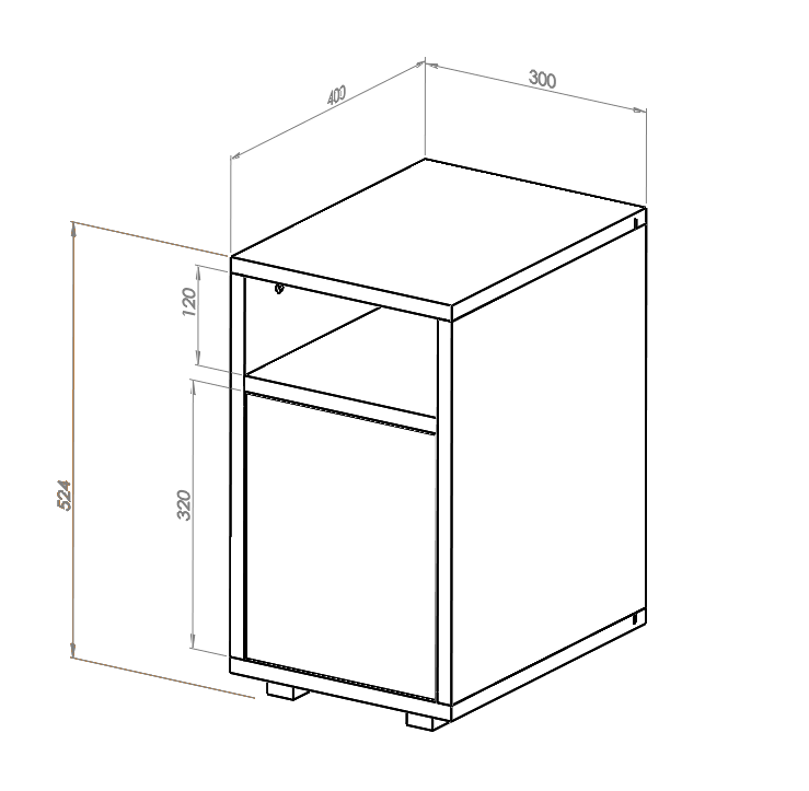 Ragaba SLIM Bedside Table W 30cm x D 40cm Brown Beige Vierteljährliche Förderung