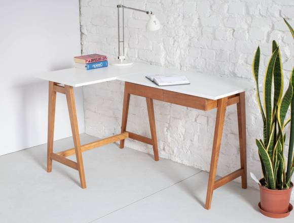 Ragaba LUKA Corner Desk W 135cm x D 85cm Sage Green Oak Left Side 50% Rabatt mit kostenlosem Versand