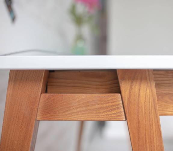 Ragaba LUKA Corner Desk W115cm x D85cm Gentle Blue Oak Right Side Kostenloser Versand international