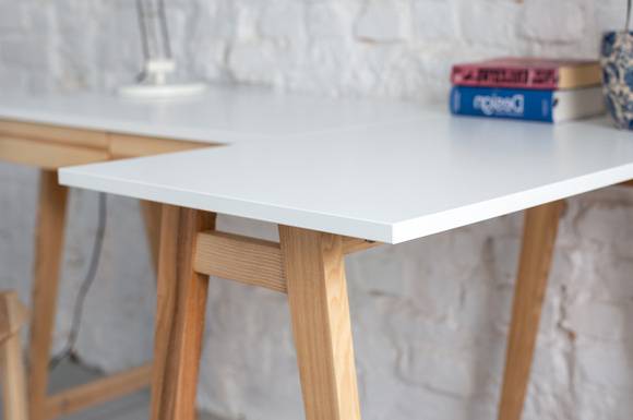 Ragaba LUKA Ashwood Corner Desk W115cm x D85cm Sage Green Right Side Fabrikladen