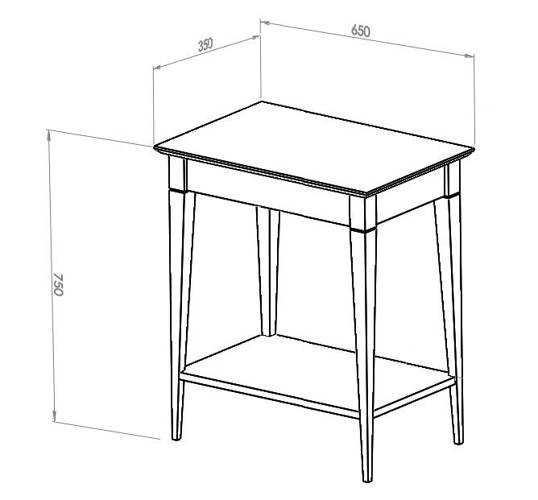 Ragaba MIMO Console Table with Shelf 65x35cm Fleeting Mint zollfrei