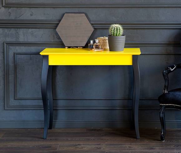 Ragaba LILLO Console Table 85x35cm - Black Legs / Broom Yellow 2025