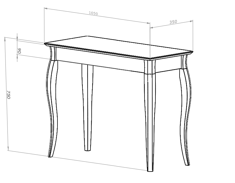 Ragaba LILLO Console Table 85x35cm - Black Legs / Broom Yellow 2025