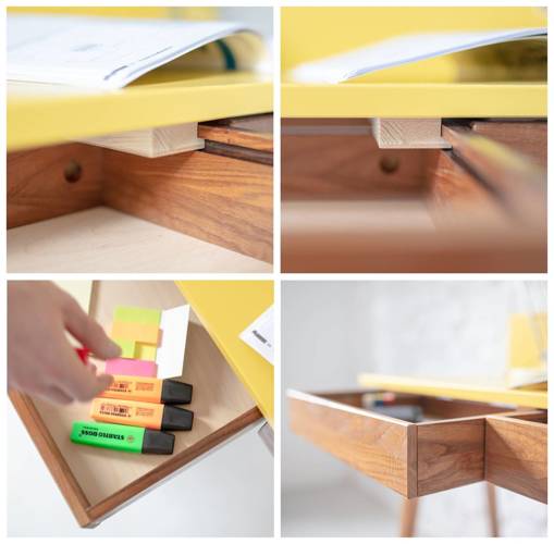 Ragaba LUKA Writing Desk 110x50cm with Drawer Oak Broom Yellow Outlet