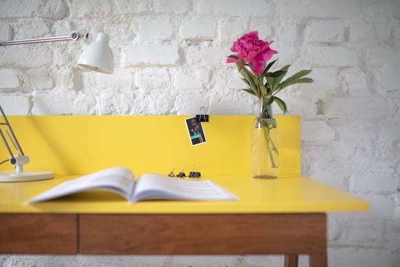Ragaba LUKA Writing Desk 110x50cm with Drawer Oak Broom Yellow Outlet