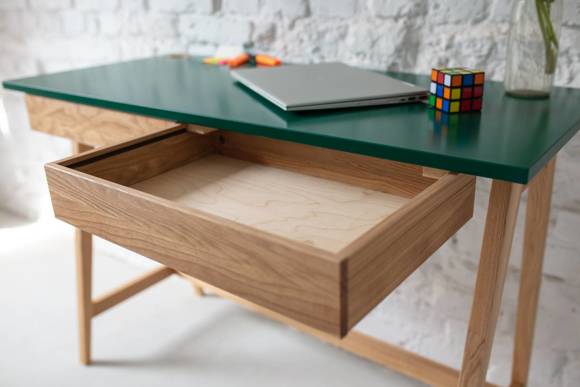 Ragaba LUKA Ashwood Writing Desk 85x50cm with Drawer Chalk White Verkauf
