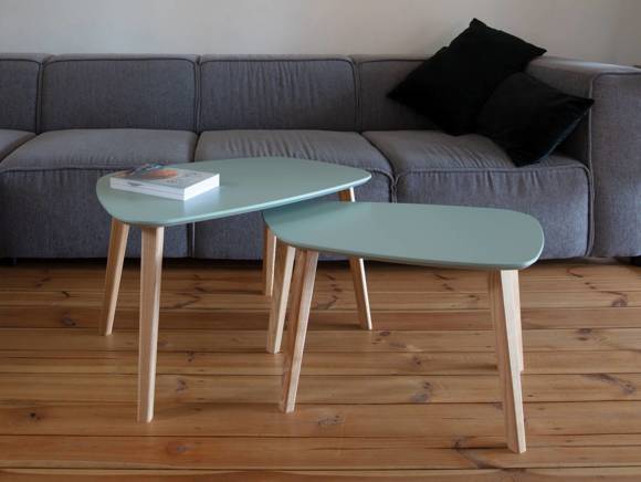 Ragaba Endocarp Coffee Table 80x48x40cm – Sage Green / Ashwood Begrenztes Angebot