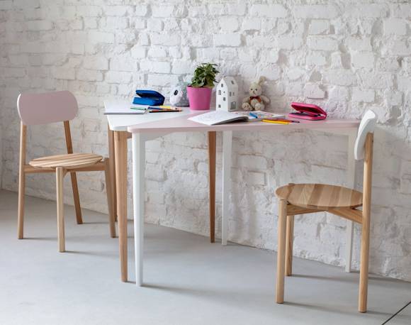 Ragaba NAJA Corner Desk W114 x L85 x H75cm White Legs Dusky Pink Preisnachlass