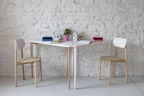 Ragaba NAJA Corner Desk W114 x L85 x H75cm White Legs Dusky Pink Preisnachlass