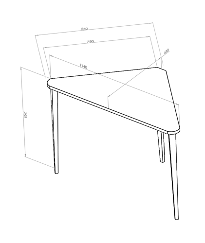 Ragaba NAJA Corner Desk W114 x L85 x H75cm OAK Black Legs Cyber Monday