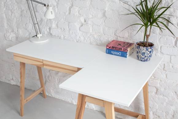 Ragaba LUKA Ashwood Corner Desk W 135cm x D 85cm / White Right Side Osterangebot