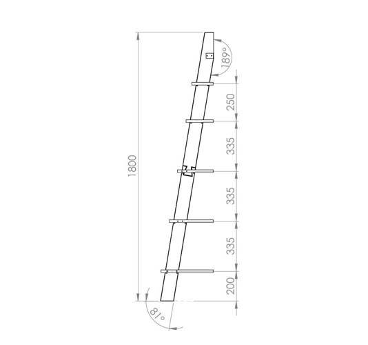 Ragaba ASHME Wooden Ladder Shelf 45x35x180cm Jubiläumsangebot