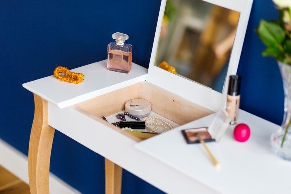 Ragaba LILLO Dressing Table with Mirror - 105x35cm Dusky Pink Große Rabatte