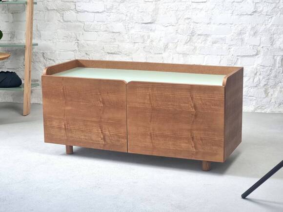 Ragaba DABI Record Player Sideboard 110cm Oak White Bestseller
