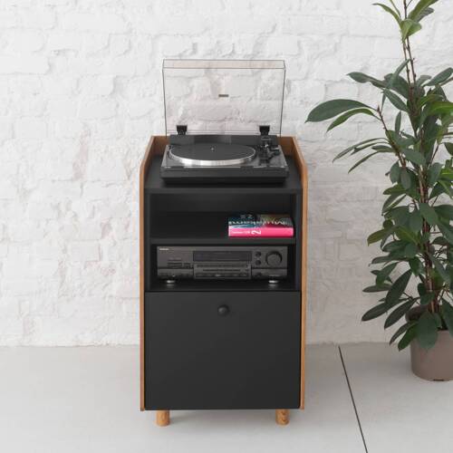 Ragaba RYMO Record Player Cabinet with Drawer W53 x D61cm Oak Black