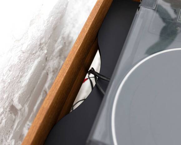 Ragaba RYMO Record Player Cabinet with Drawer W53 x D61cm Oak Black Tägliche Deals