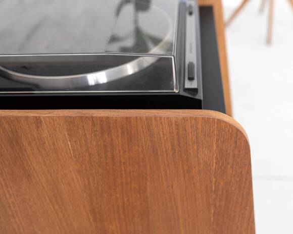 Ragaba RYMO Record Player Cabinet with Drawer W53 x D61cm Oak Black Tägliche Deals