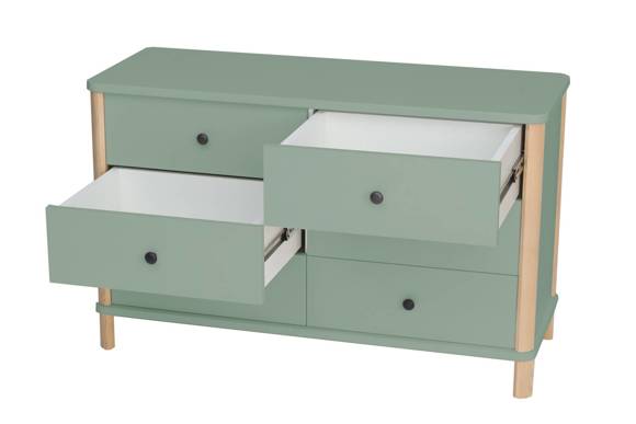 Ragaba ASHME Small Boy 6 Drawer 114cm Double Dresser Sage Green Riesige Ersparnisse