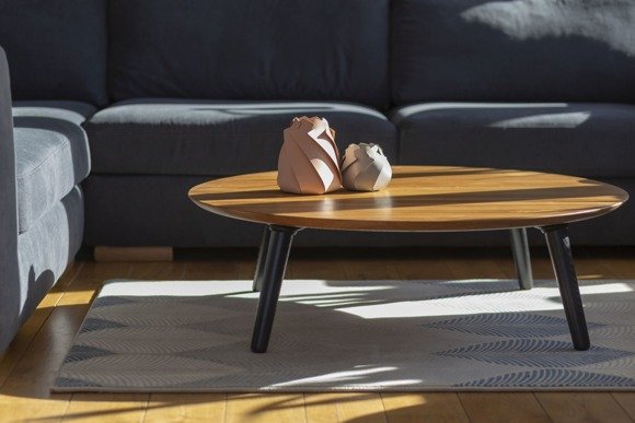 Ragaba Contrast SLICE Coffee Table 100x100x31cm- White Kostenlose Rückgabe