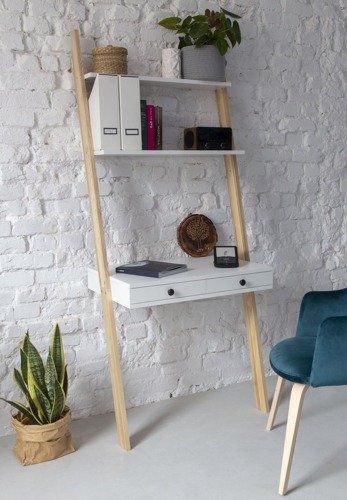 Ragaba LENO Ladder Shelf Desk 79x183cm - Ashwood / White