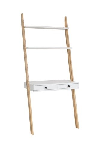 Ragaba LENO Ladder Shelf Desk 79x183cm - Ashwood / White Sonderangebot der Fabrik