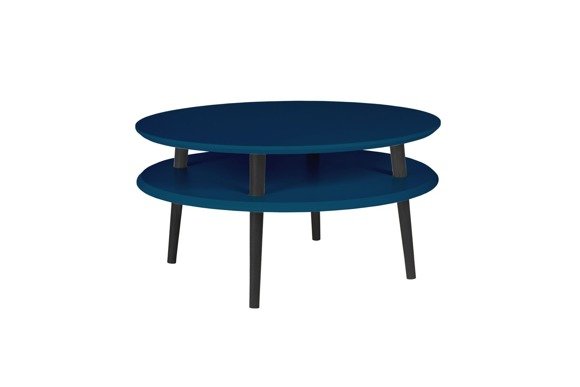 Ragaba UFO Coffee Table diam. 70cm x height 35cm - Petrol Blue / Black Legs