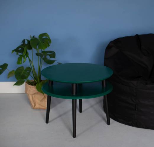 Ragaba UFO Coffee Table diam. 70cm x height 35cm - Petrol Blue / Black Legs Super Rabatt