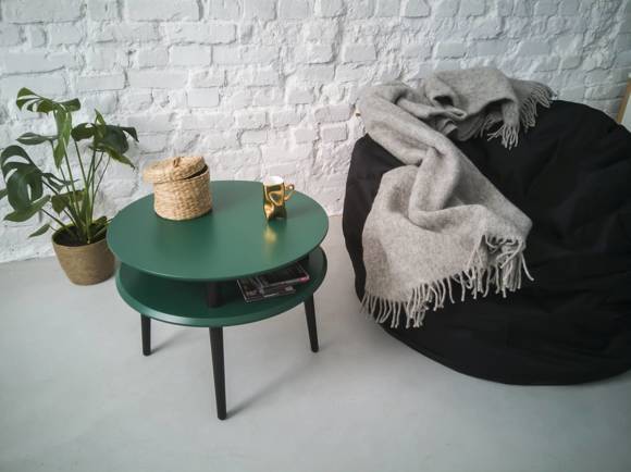 Ragaba UFO Coffee Table diam. 70cm x height 35cm - Petrol Blue / Black Legs Super Rabatt