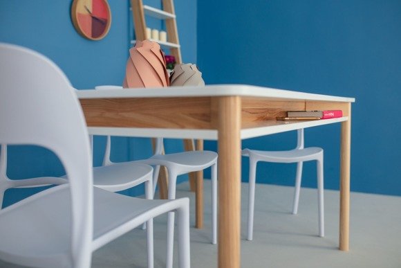 Ragaba ZEEN Dining Table with Shelf 140x90x75cm - White Riesige Rabatte
