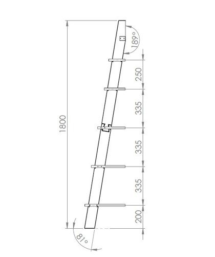 Ragaba ASHME Ladder Shelf 45x35x180cm - White Rabatte dieses Monats