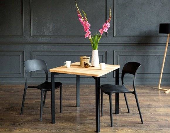 Ragaba TRIVENTI Ashwood Dining Table 80x80cm - Black Round Legs 2025