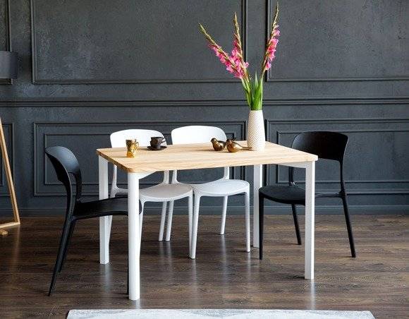 Ragaba TRIVENTI Ashwood Dining Table 120x80cm - White Round Legs Online