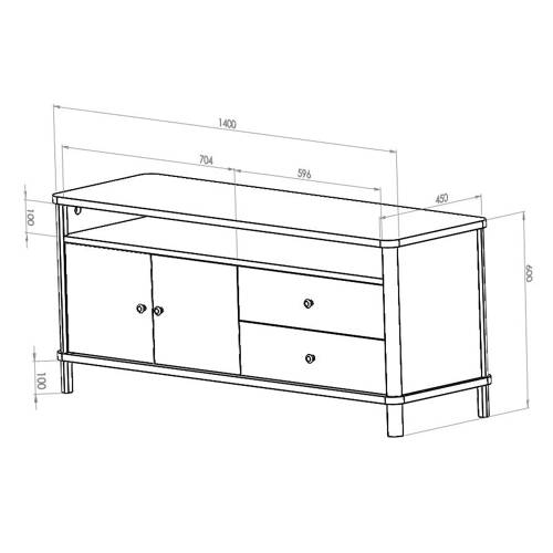 Ragaba ASHME TV Sideboard 140x45x60cm - White im Angebot