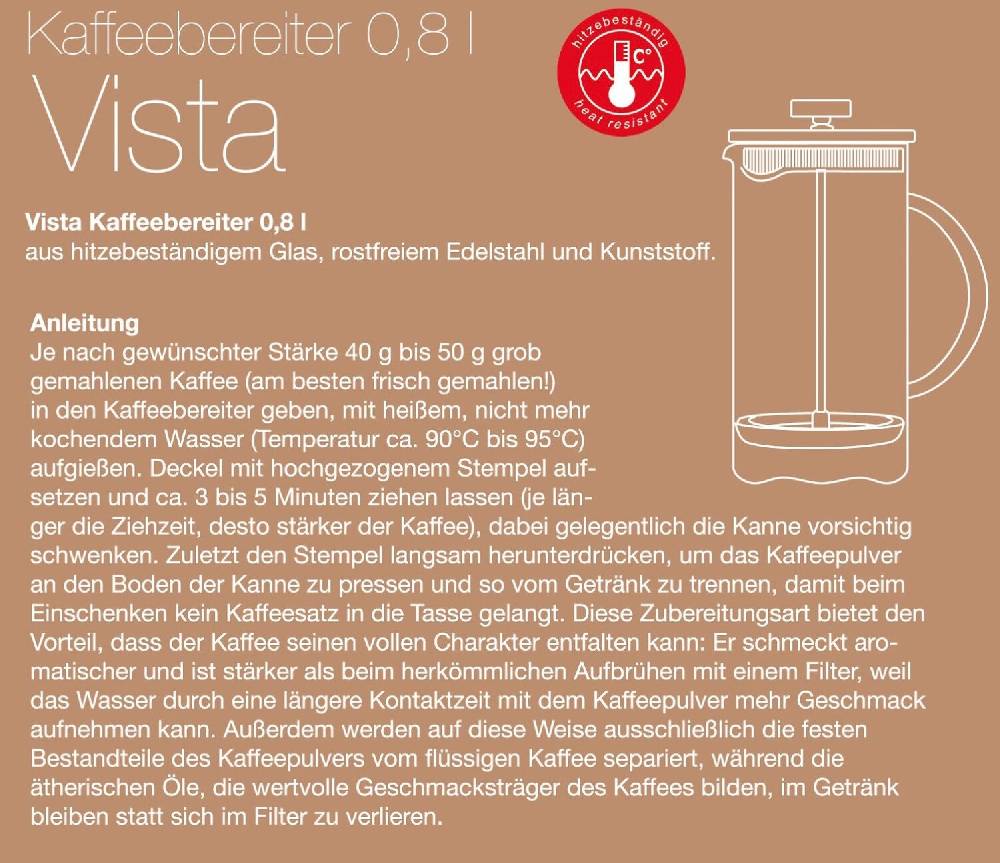 Ritzenhoff & Breker Vista French press Blitzverkäufe