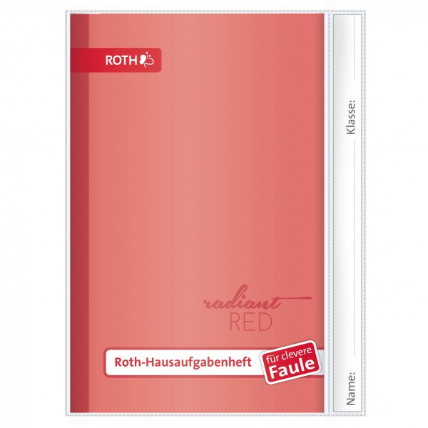 Roth Ideen Hausaufgabenheft Unicolor für clevere Faule Pure Red