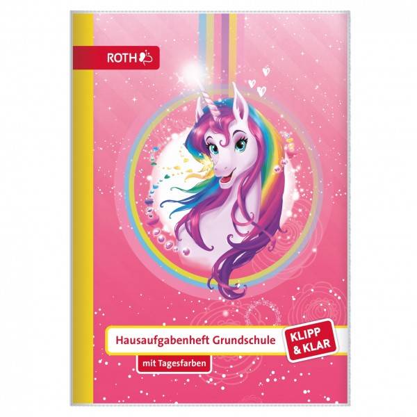 Roth Ideen Klipp&Klar Hausaufgabenheft Grundschule Einhornportrait