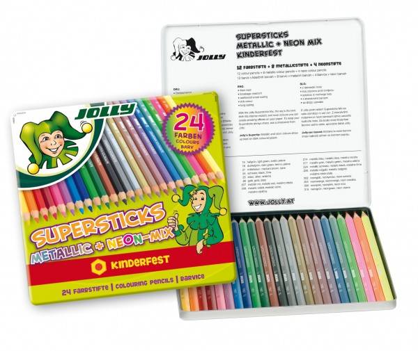 Roth Ideen Jolly Supersticks Metallic+Neon-Mix 24er