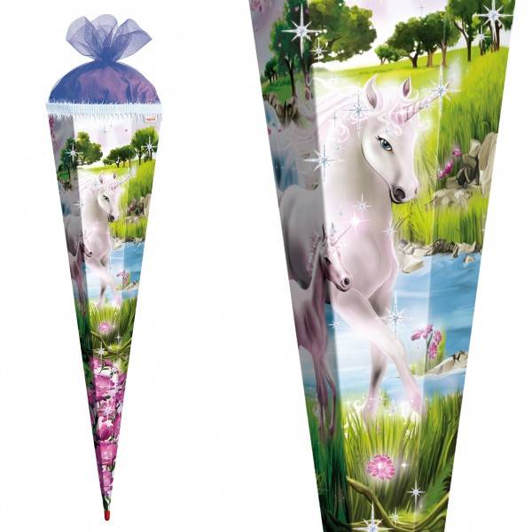Roth Ideen Schultüte groß 85cm, Einhorn mit Fohlen mit Glitter Letzte 2 Tage
