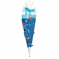 Roth Ideen Bastelset Schultüte 40cm, Delfin, Geschwistertüte Discount Store für neue Produkte