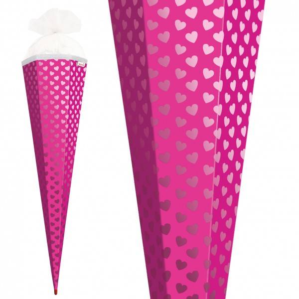 Roth Ideen Basteltüte groß 85cm, Knallpink mit Herzen Super Rabatt